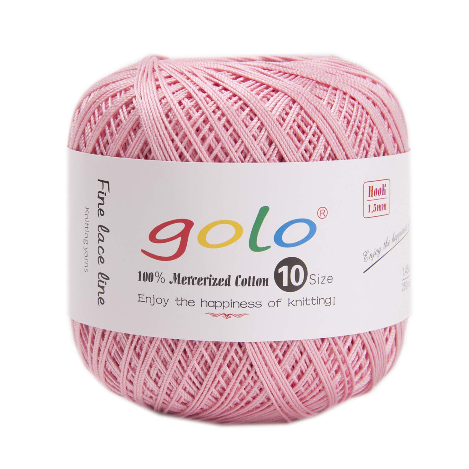 golo Crochet Thread Size 10 Yarn for Hand Knitting Crochet Yarn (Light Pink-102)