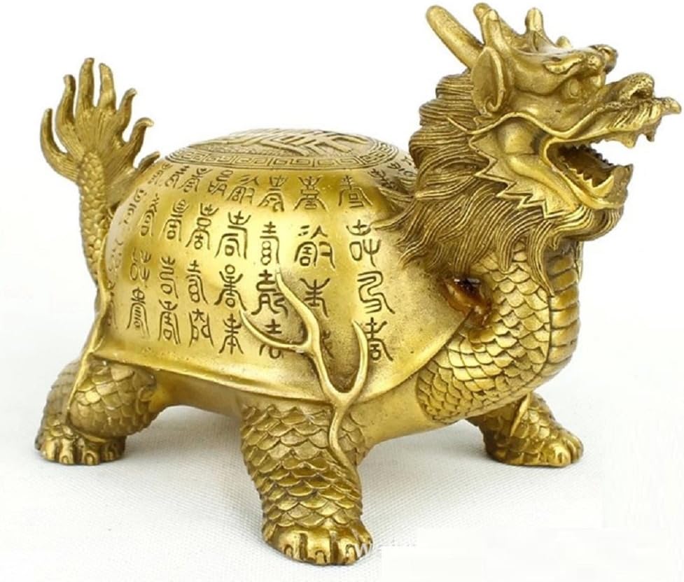 LuckyBuddha Feng Shui Products Dragon Turtle Statue,Charm & Magic Dragon Statues Sculptures (Medium)