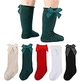 LGFKJNNJ Baby Girl Knee High Socks with Bows Soft Cotton Ruffle Long Stockings Smooth Sole Infant Toddler Uniform