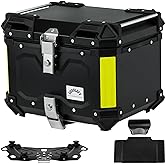 Gurblofy Motorcycle Top Case, 45L Aluminum Motorcycle Trunk, Tail Box Bag | Anti-Theft Lock System, Waterproof, Rustproof and Dustproof, Easy Installation with Universal Bracket, Black