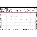 Blue Sky 2023-2024 Academic Year Monthly Desk Pad Calendar, 17" x 11", Trim Tape Binding, Two-Hole Punched, Ruled Blocks, Ana