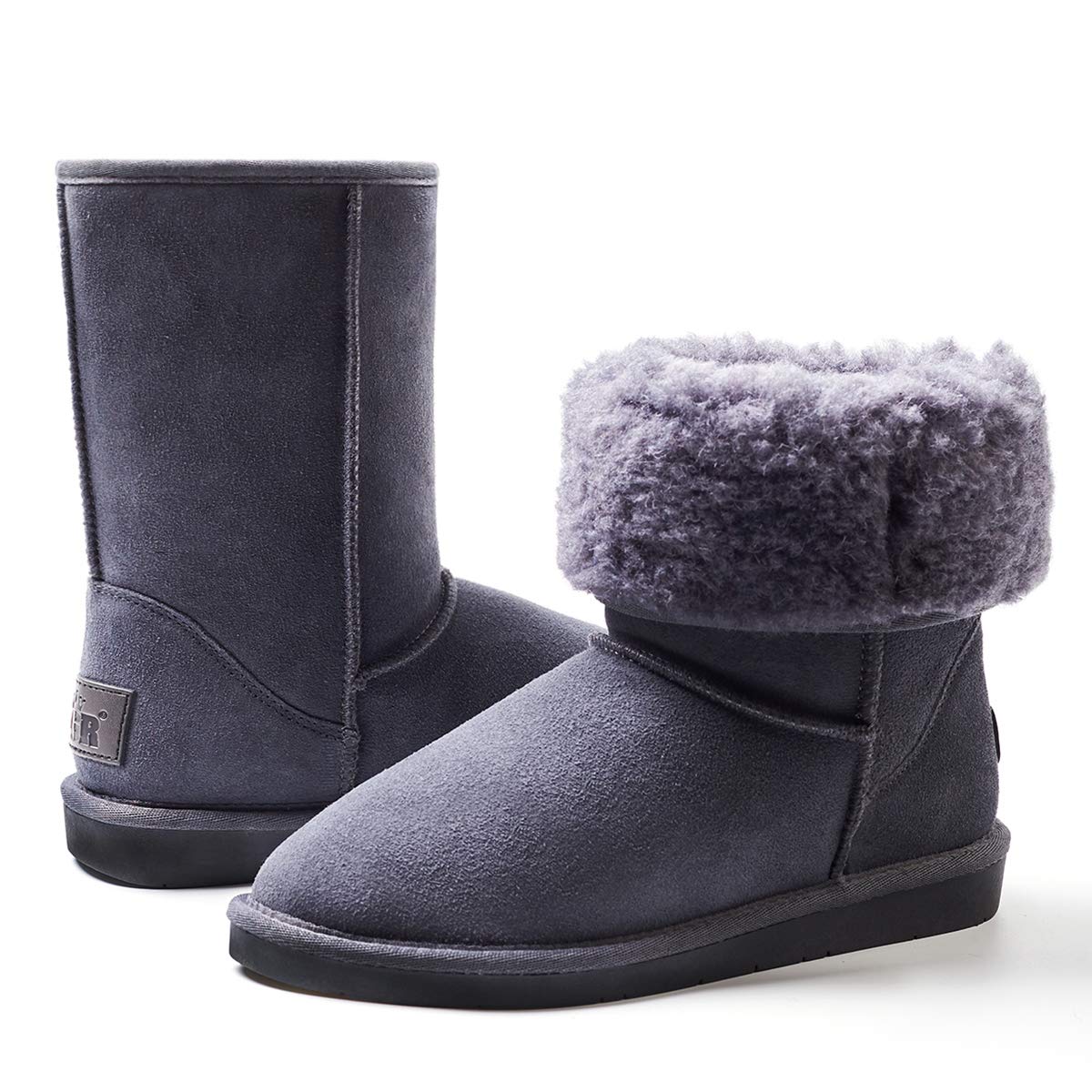 Buy ZGR Women's Classics Winter Snow Boots Cow Suede Leather MidCalf Fur Lined Warm Shoes