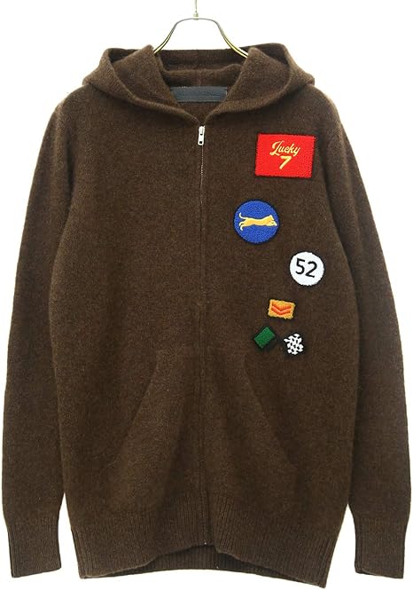 Amazon ジ エルダー ステイツマン Heavy Zip Hoodie With Chenille Patches シガー ブラウン M メンズ 通販