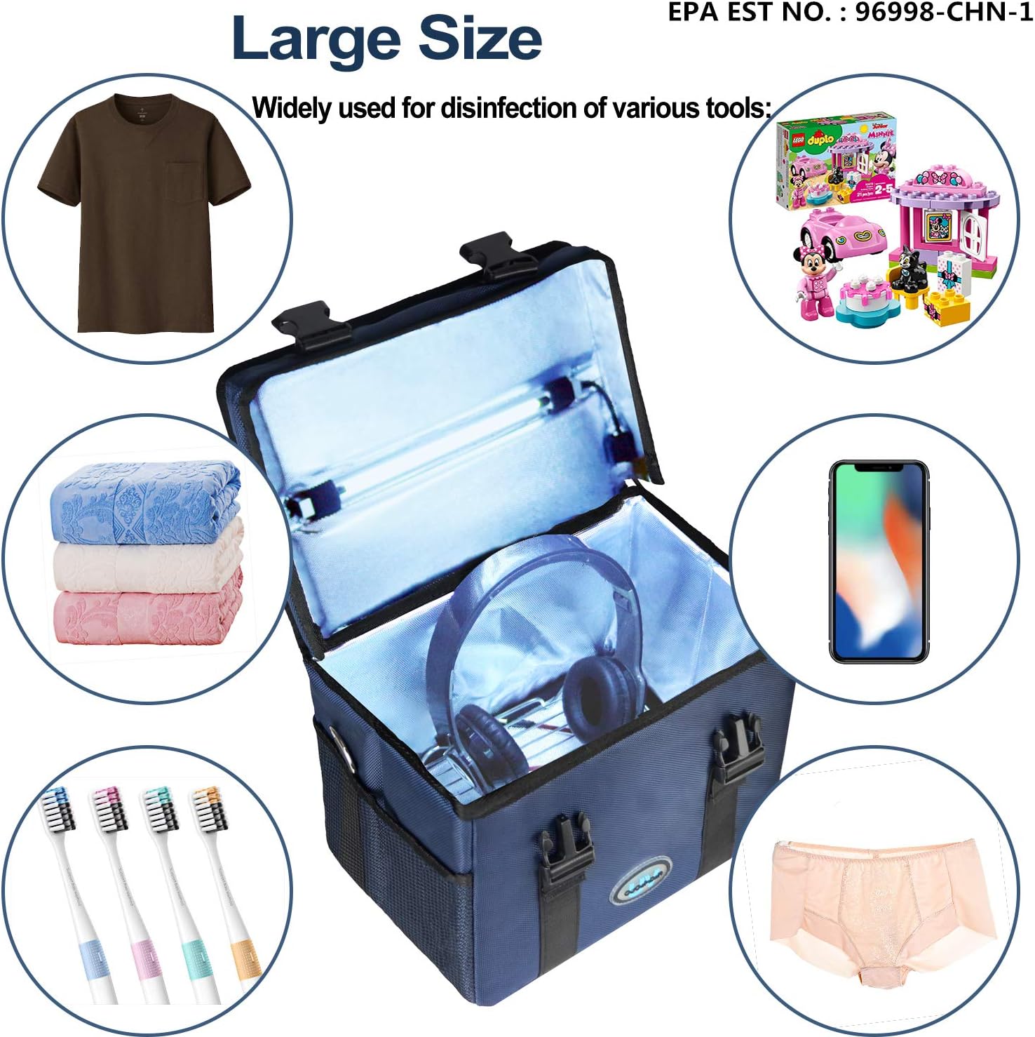 UV-C Light UV Cleaner Bag Portable/USB Input/Jumbo Size Capacity / 5/15/30 Minutes Timer/UVC Without Ozone Smell ( Sterile tote CTUV-T2)