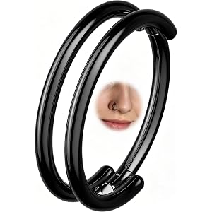 OUFER Nose Rings Hoops, 20G Double Rows Hoop Nose Ring For Women, 316L Surgical Steel Hinged Segment Cartialge Piercing, Inne
