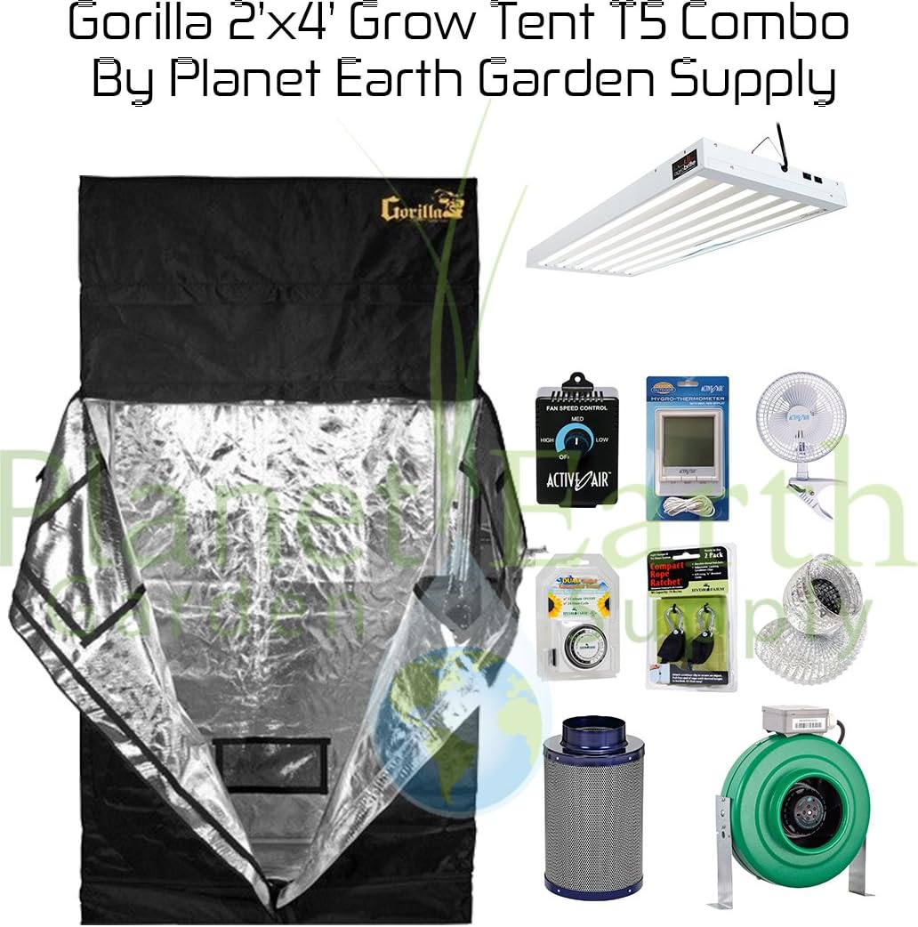 Gorilla Grow Tents 2' x 4' Kit T5 Combo Package #1