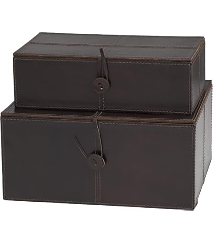 Amazon.com: Deco 79 Leather Handmade Decorative Box Storage