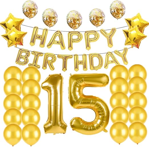 Amazon Com 15th Birthday Decorations Party Supplies 15th Birthday
