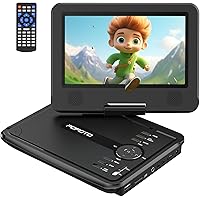 9.5" Portable DVD Player for Kids and Car with 7.5" Swivel Screen, 4-6 Hours Working Time, Car DVD Player with Dual Speakers,