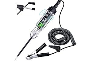 WINAMOO Premium Automotive Buzzer Test Light, 3-72V DC Digital LED Circuit Tester, Light Tester with Voltmeter & Dual Color Polarity Indicate, Auto Bidirectional Voltage Tester Electric Test Pen