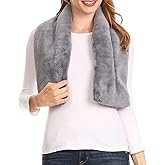 Sakkas Malen Long Rectangle Faux Fur Warm Soft Furry Wrap Around Loophole Scarf