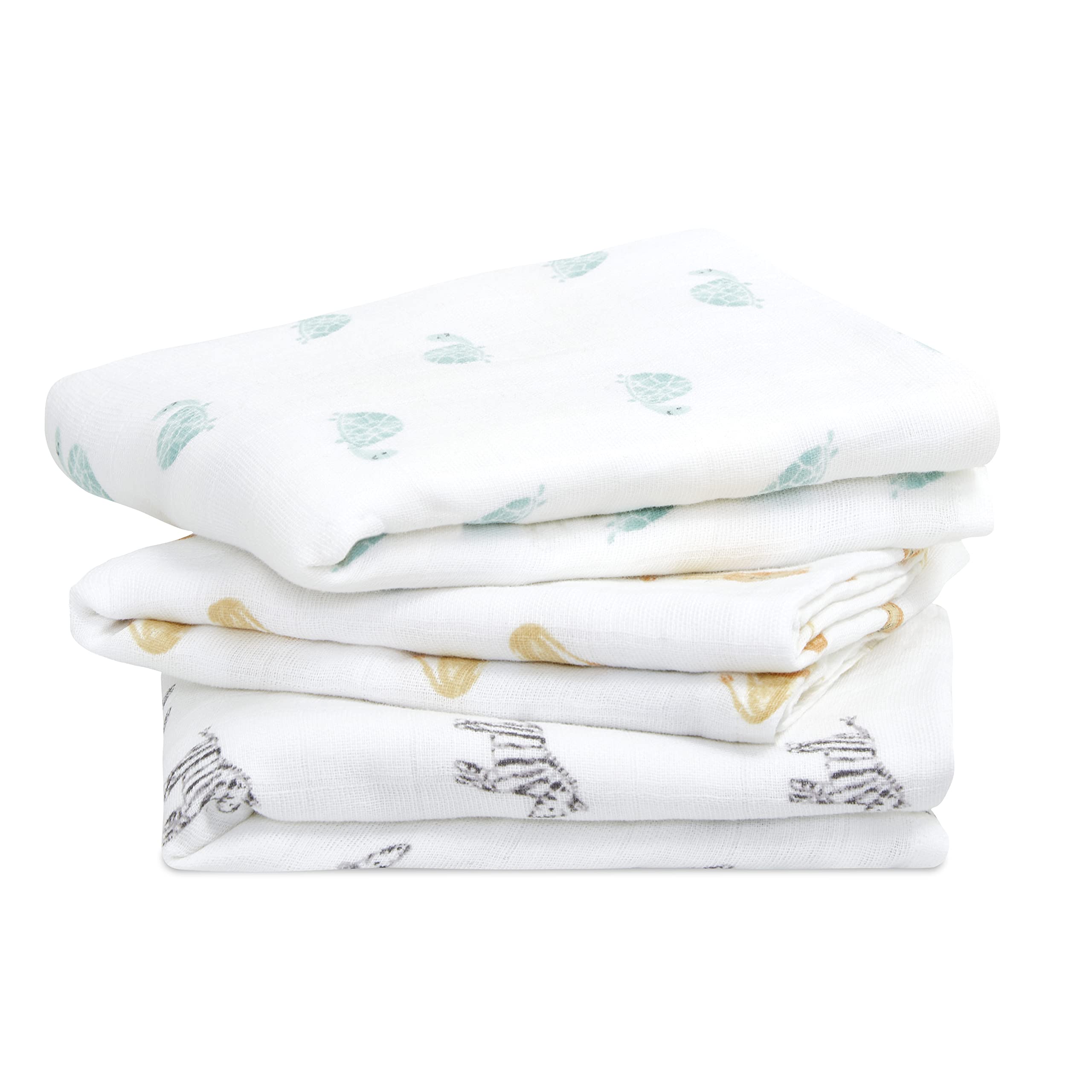 aden + anais™ musy squares 3 pack organic cotton muslin outdoors (Animal kingdom)