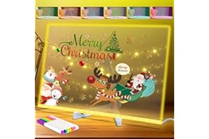 LULONG Acrylic Dry Erase Board with Light, 7-Color Neon Glow Memo LED Light-Up Message Board, LED Note Board with Colors for Kids with Stand, Writing Board for Room/Office/Gift, 7 Markers (11.8"X7.9")