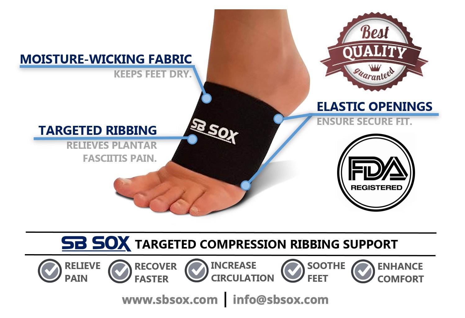 SB SOX Compression Arch Sleeves for Men &amp; Women Perfect