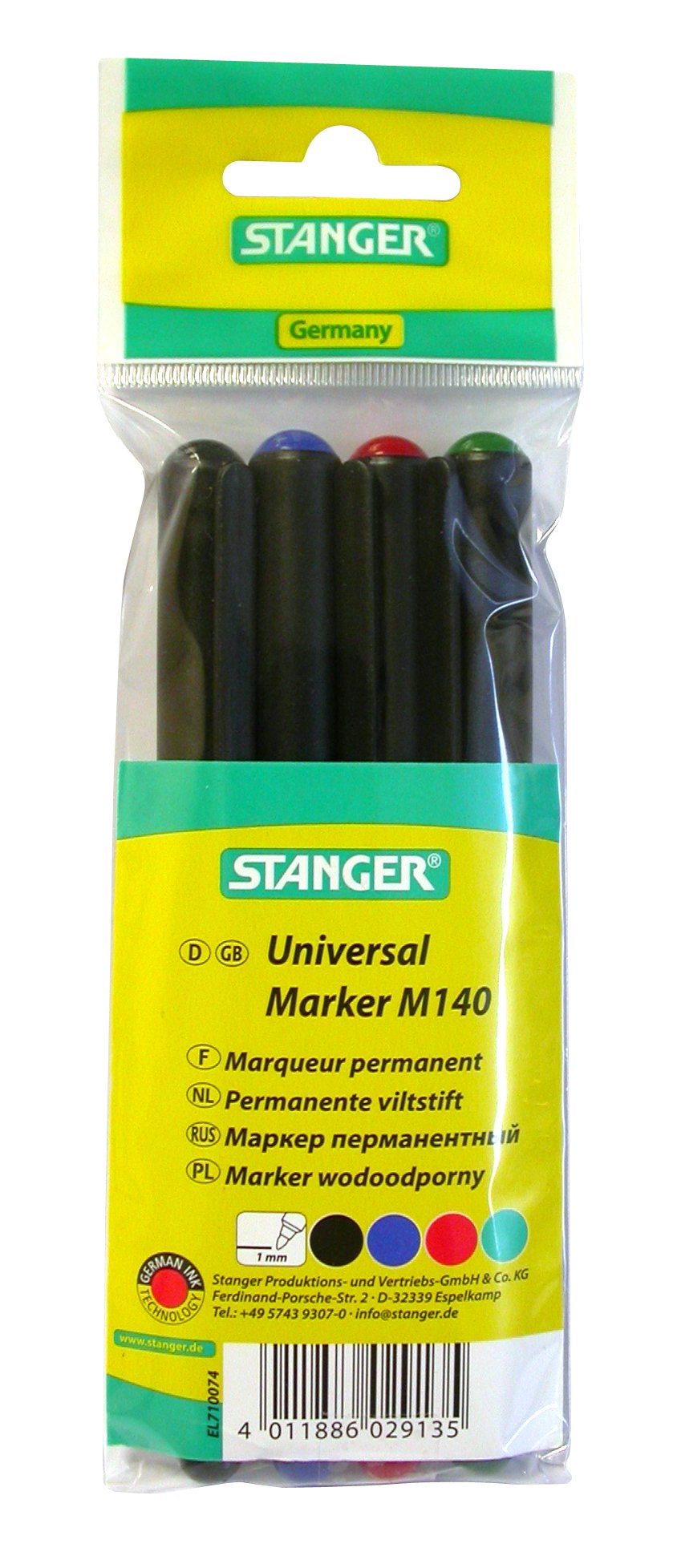 Stanger Universal Marker 4–Piece Set in Polybag