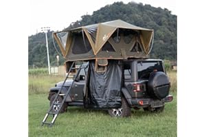 EMKK Awning 270 Passenger Side,Dark Gray Cover with Black Cover Universal, 4x4 Outdoor Freestanding,Overland Tent Shelter,Folding Portable Car Awning SunShelter for Camping, Driving Side