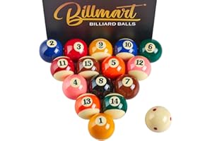 Billmart Premium Billiard Balls Pool Table Accessories 2-1/4" Regulation Size 16 Pool Balls Billiard Set