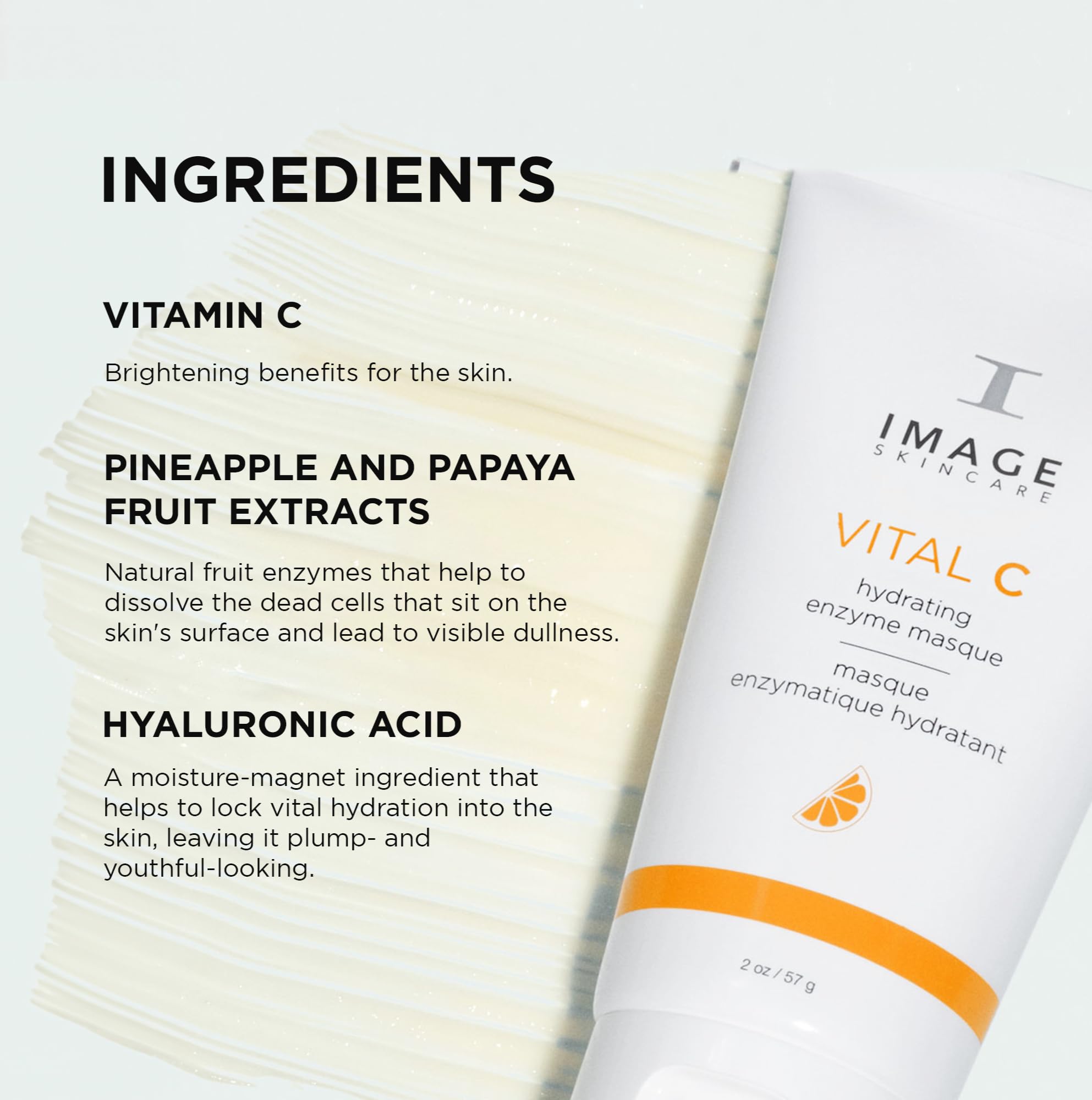 IMAGE Skincare, VITAL C Hydrating Enzyme Masque, Brightening Facial Mask with Vitamin C and Hyaluronic Acid, 2 oz