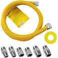 MCAMPAS Flexibler Edelstahl-Gasschlauch, 1,5m – Für Herd, Trockner & Warmwasserbereiter, 1/2 Zoll Anschluss