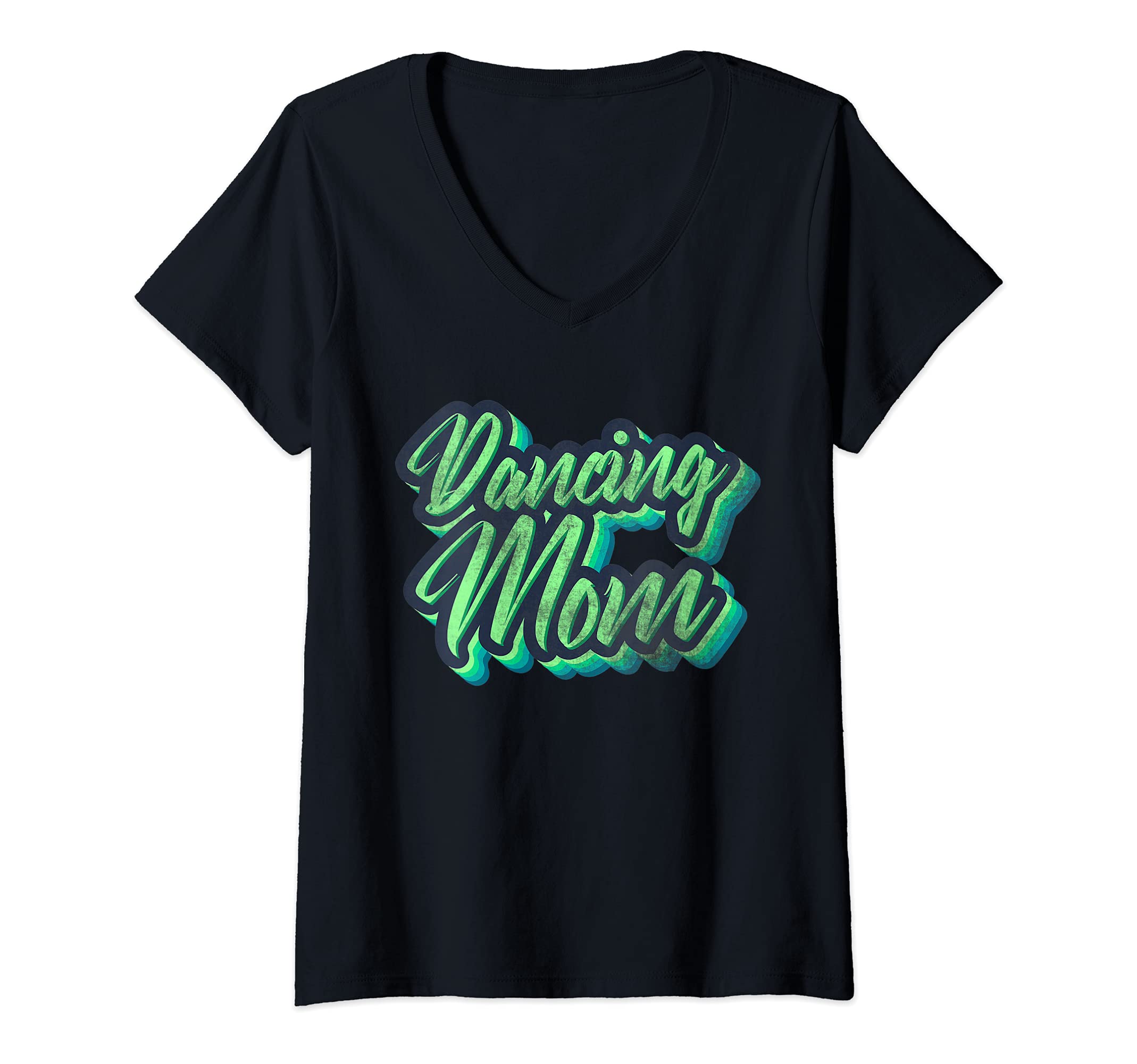 Womens Disco Dancing Mom V-Neck T-Shirt