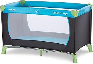 Hauck Kinderreisebett Dream N Play / inklusive Einlageboden und Tasche / 120 x 60cm / ab Geburt / tragbar und faltbar, Wasser (Blau)