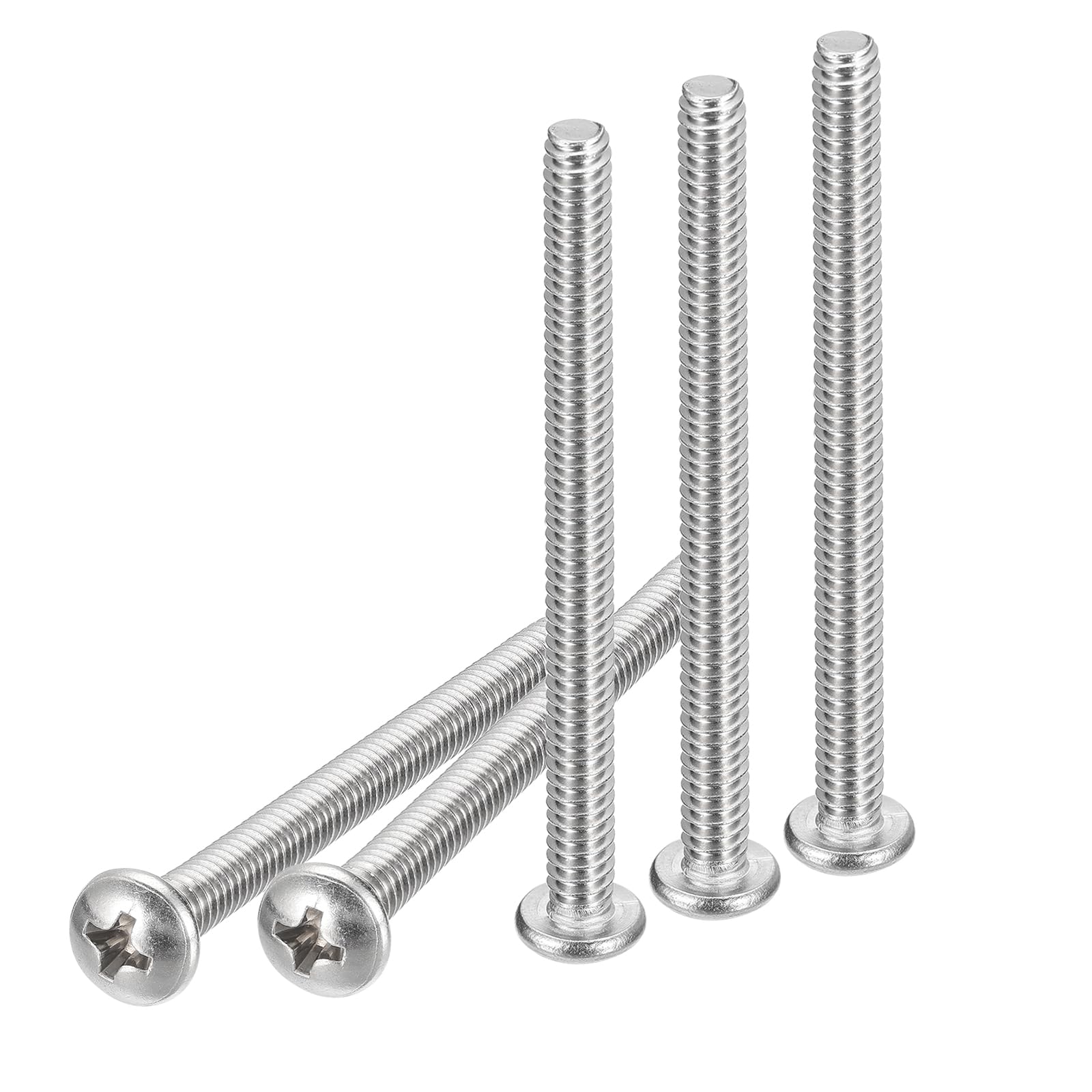 DTGN #10-24x2-1/2" Pan Head Machine Screws, 50Pcs 304 Stainless Steel, Phillips Drive, UNC Full Thread, Bright Finish, Screws Bolts Kit — image 1