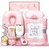 Birthday Gifts for Women Self Care Gifts Get Well Soon Gifts for Women,Relaxing Spa Gifts Basket w/Flannel Blanket Traveling Pillow Care Package christmas Birthday Gifts Idea for Mom Her Wife Friends