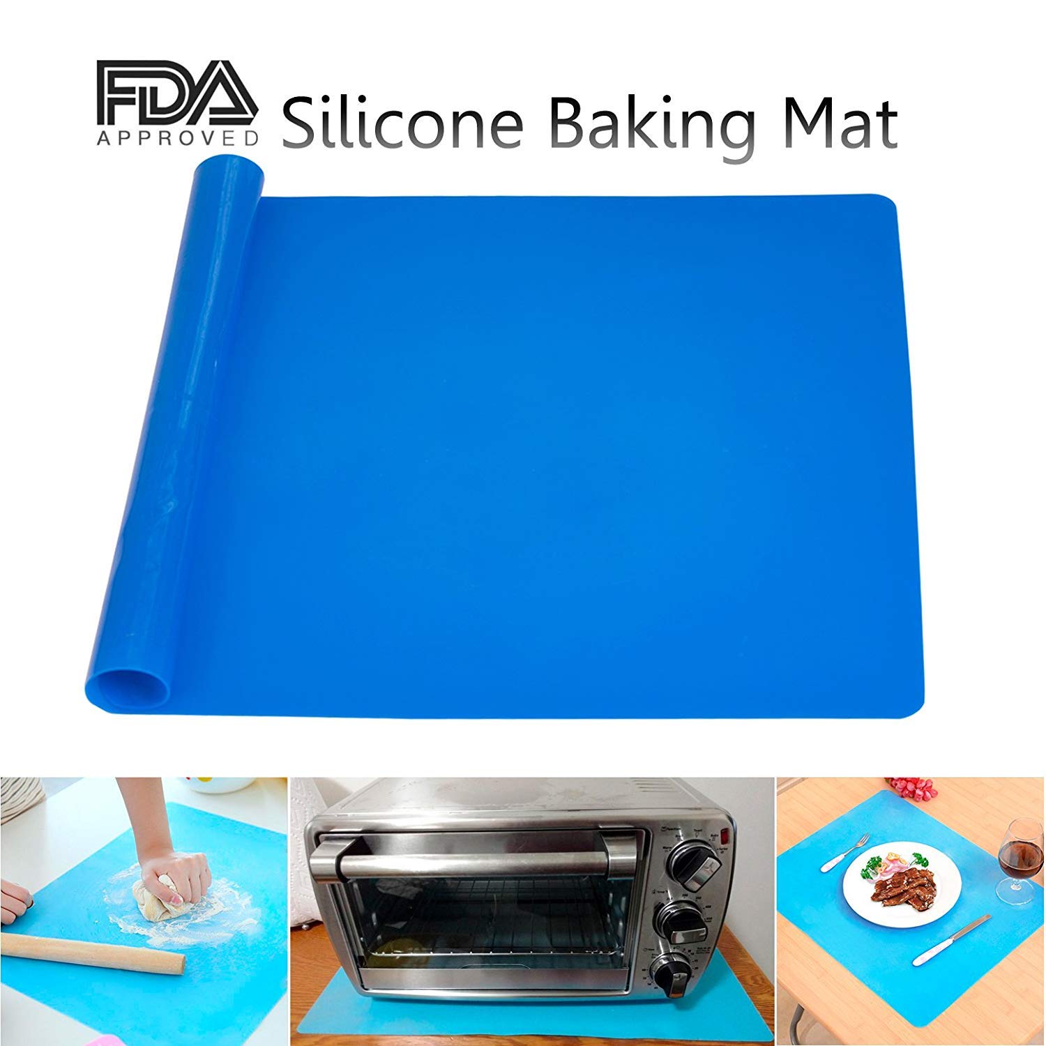 Silicone Baking Mat for Dough Rolling Pastry Fondant Mat Large Nonstick