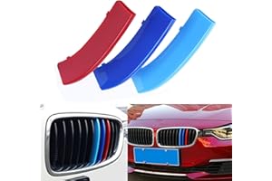 x xotic tech Iconic 3-color Tri Grille Insert Trims Strips, Front Center Kidney Grilles Compatible with BMW 3 F30 4 Series F32 435i Standard Chrome Grill (11 Beam Bars)