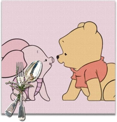 Amazon ランチョンマット テーブルマット 食事マット 豚とプーさん 6枚セット お手入れ簡単 丸洗い 断熱 撥水 防汚 傷防止 滑り止め 子供 食卓 プレースマット おしゃれ かわいい 30x30cm ランチョンマット オンライン通販