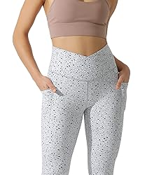 ODODOS Cross Waist Yoga Leggings for Women with
