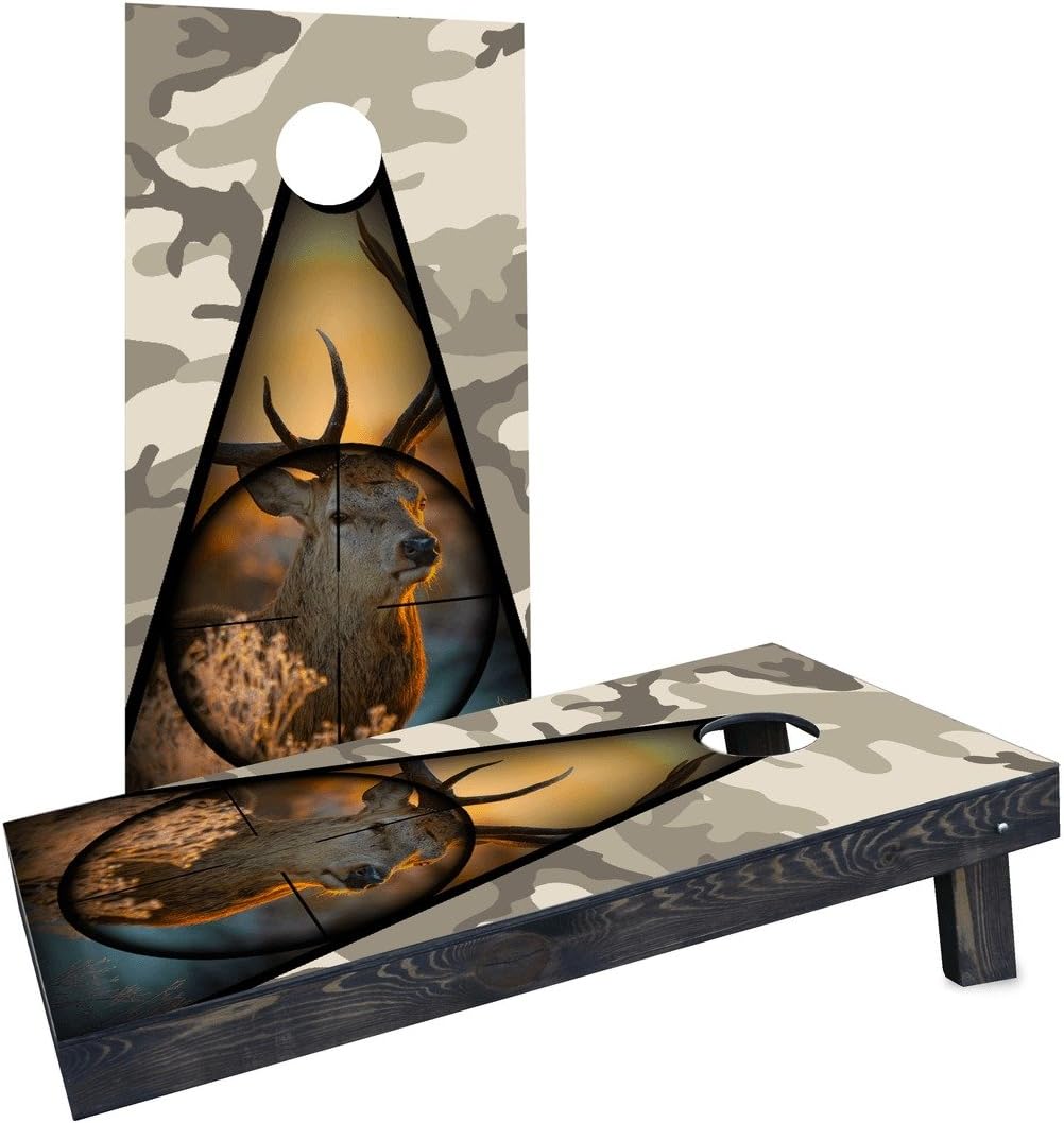 Custom Cornhole Boards "Deer Hunter & Camo" Cornhole Boards (Light Weight), 1x4 (Light Weight)