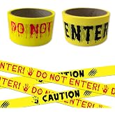 2PCS Halloween Caution Tape Roll 2 in x 164 ft Do Not Enter Halloween Tape | Halloween Decorations Caution Tape Yellow Safety Warning Tapes DIY Spooky Decorative for Party, Danger Areas, Indoor, Outdoor