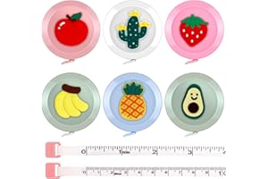 Tape Measure Package,6 Retractable Soft Measuring Tape Body Measurements, Fruit Pattern Macaron Cute Tape Measures Weight Los