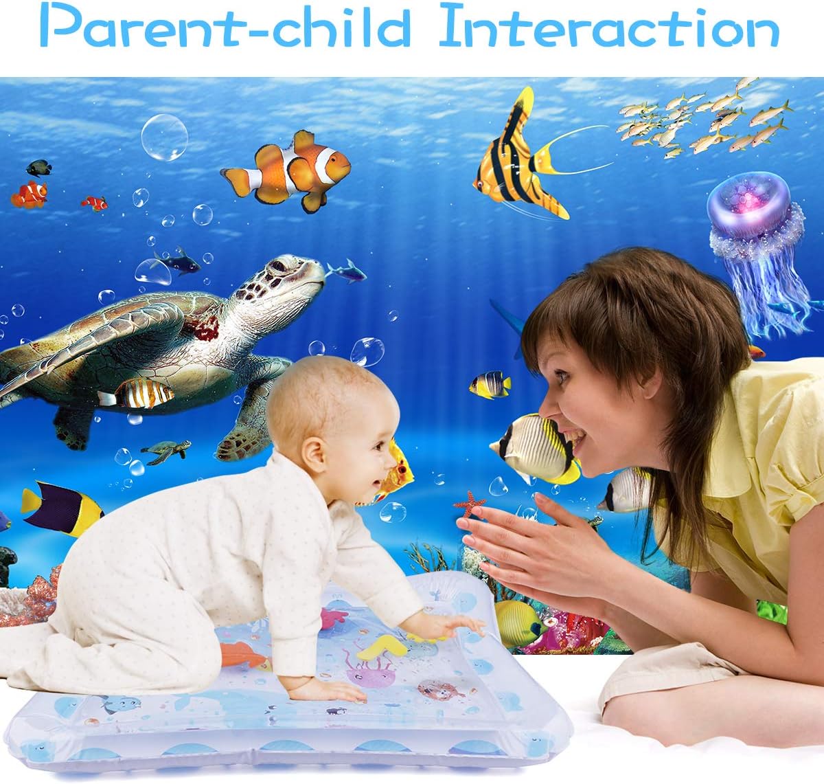 Tummy Time Baby Water Mat Tapis De Jeu Deau Gonflable Fun Time Play Activity Center Stimulation De Bebe Croissance Jouets Sensoriels Pour Bebes Tout Petits Nouveau Nes 26 X Eveil Et Jouets