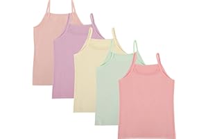 Donella Girls Camisole Undershirts Prints - Toddler Girls Cotton Cami 5 Pack