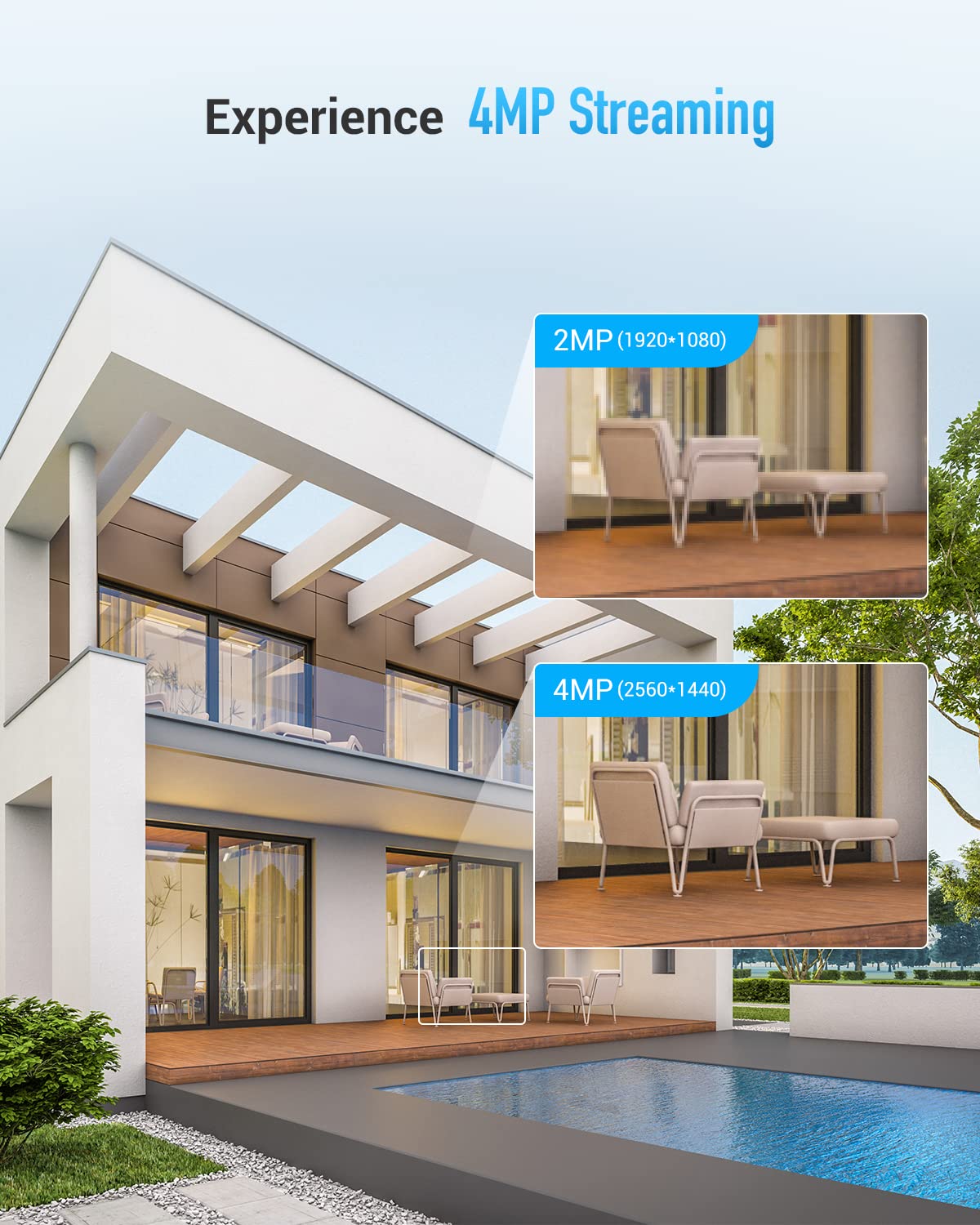 EZVIZ Security Camera Outdoor, 2k+ WiFi Camera, IP67 Waterproof, Color Night Vision, Customizable Voice Alerts，AI Person Detection, 2-Way Talk, H.265 Video Compression, 2.8mm Lens | C3W Pro 4MP