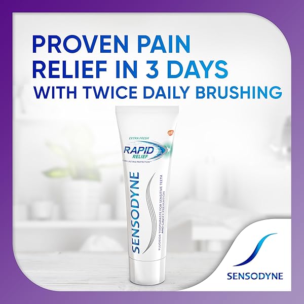 SENSODYNE RAPID RELIEF SENSITIVE TOOTHPASTE, CAVITY PREVENTION AND SENSITIVE TEETH TREATMENT – 3.4 OUNCES