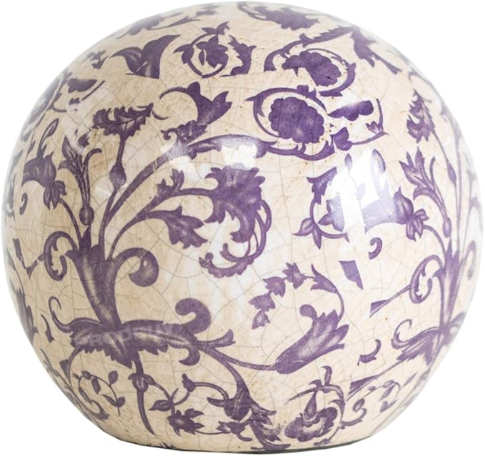 ProdbuyLimited 11cm Crackle Glazed Ceramic Garden Ball Sphere Ornament