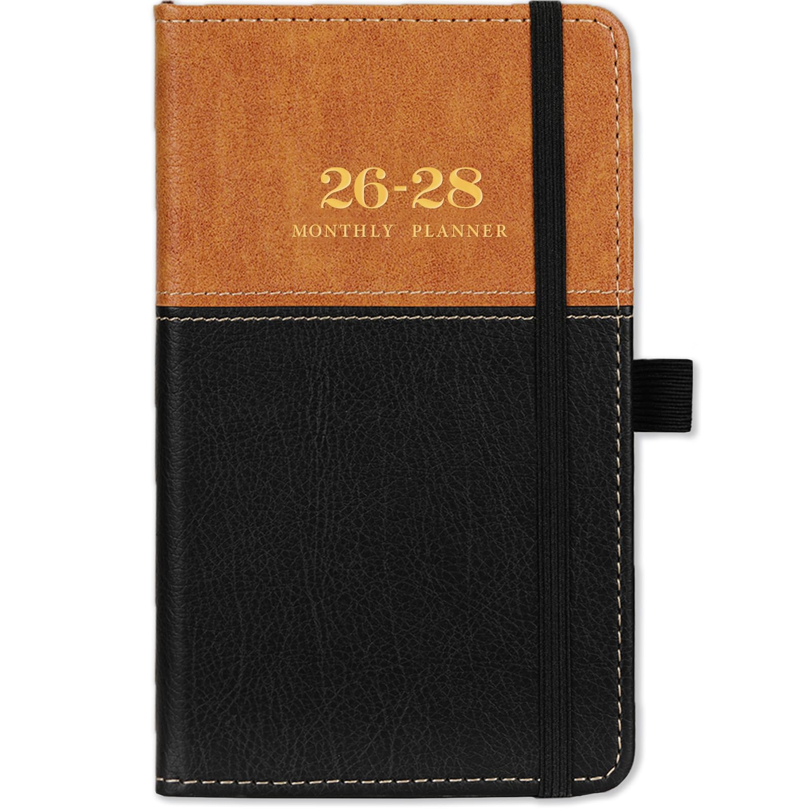 Photo 1 of 2026-2028 Pocket Calendar/Planner - 3 Year Monthly Pocket Calendar 2026-2028, from January 2026 to December 2028, 6.4" x 3.8", with Elastic Closure, Water Proof Leather