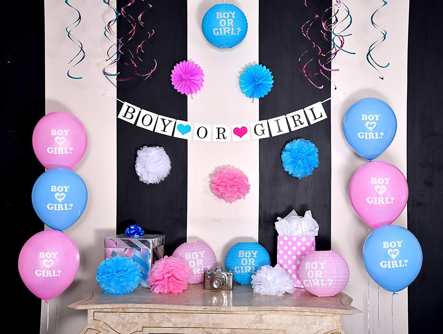 Pancartas Guirnaldas Y Confeti Juguetes Y Juegos Carolinagaspari Com Br Paquete De Revelacion De Genero Decoracion Unisex Para Baby Shower Banner Y Globos Nino O Nina Para Anuncio De Embarazo Sterling James Co