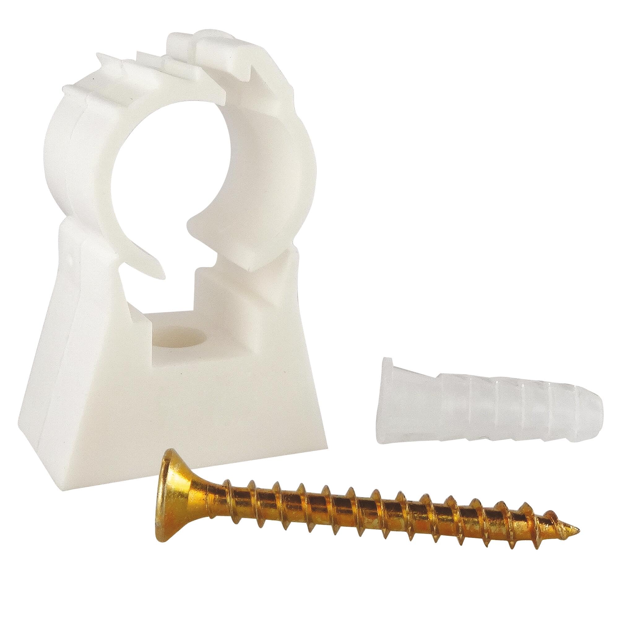 Somatherm 7992-20 Simple Fixing Clip with Wall Plug, 20 mm Diameter, Grey