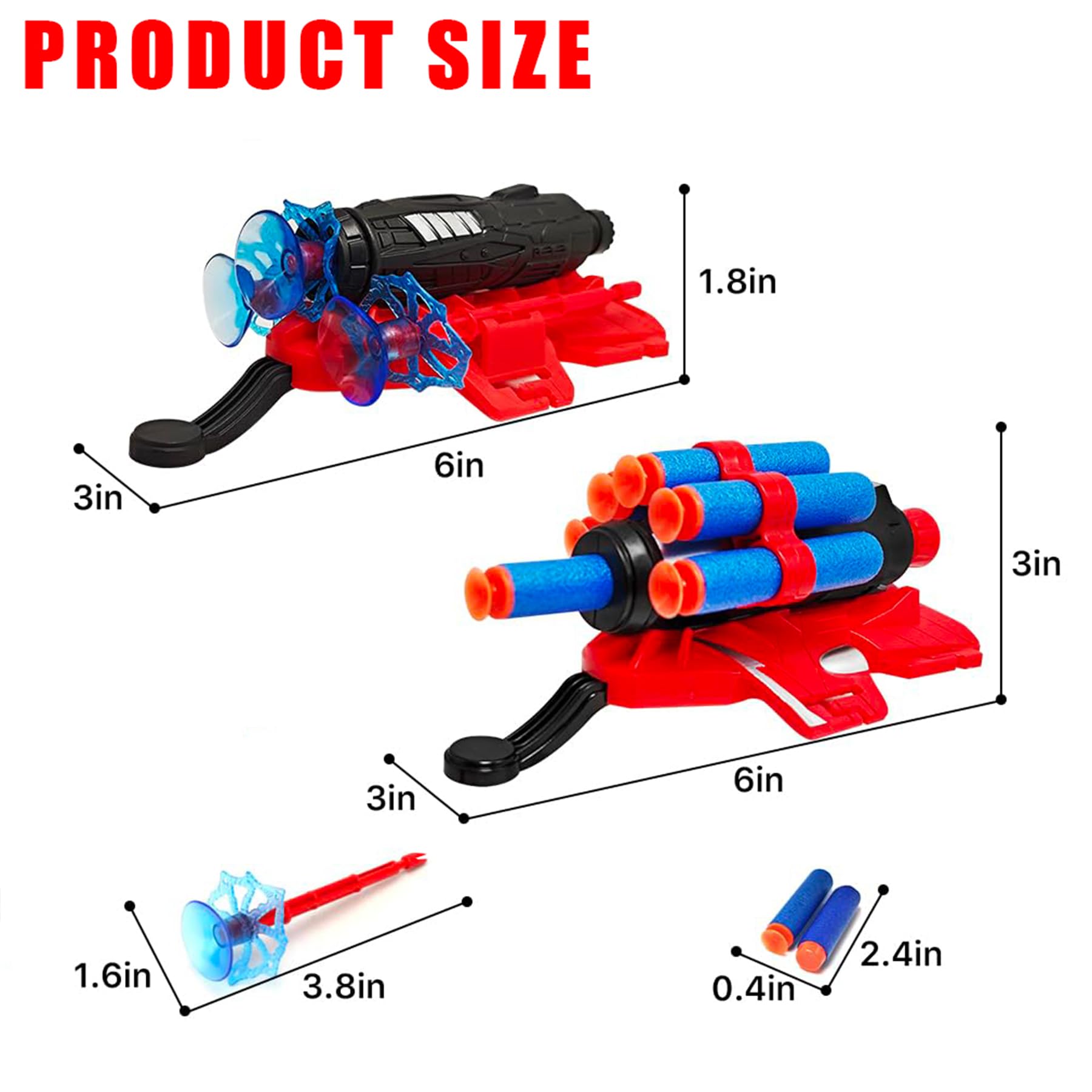 Photo 1 of 2 Set Spider Web Shooters for Kids, Superhero Fans Web Shooters, Wrist Launcher Toy Set with Spider Hero Gloves Spider Cosplay Party Supplies Birthday Gift for Kids