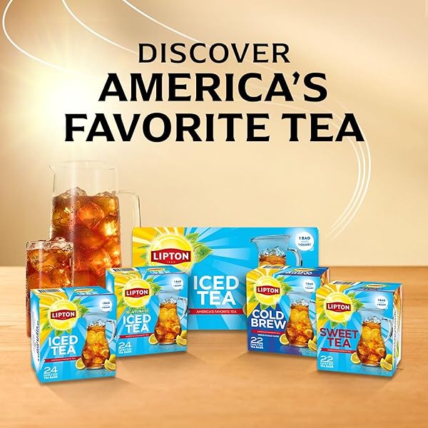 LIPTON COLD BREW ICED TEA BAGS, FAMILY SIZE ZERO CALORIES, EASY-TO-MAKE WITH NO BOILING NEEDED, 22 TOTAL TEA BAGS
