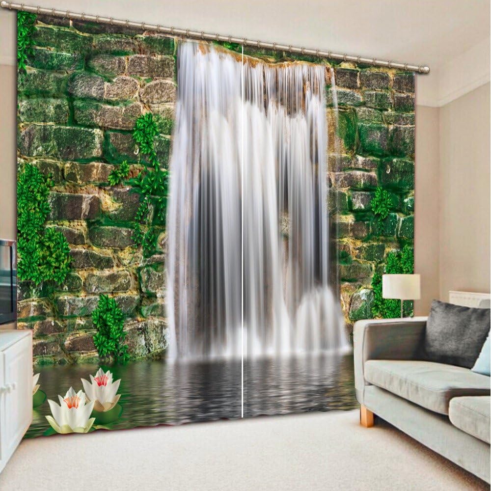 Wapel Custom Waterfall Landscape 3D Photo Blackout 3D Curtain For Living Room Bedroom Kids Room 260X320CM