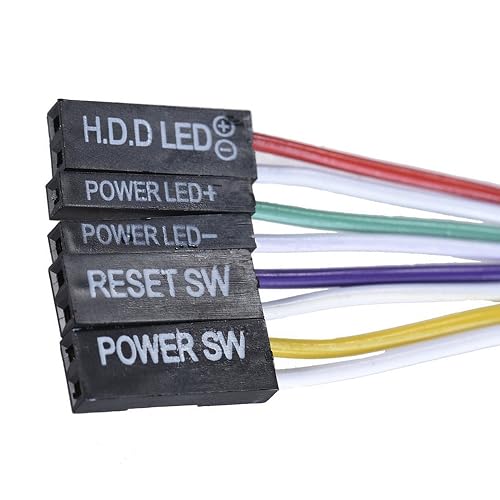 Desktop PC Case Power/Reset Switch Cable With HDD & Power LED Connectors - Open Box