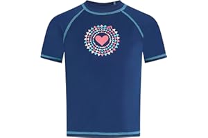 Kanu Surf Girls' Jade Rash Guard UPF 50+ Sun Protection Short Sleeve Swim Shirt