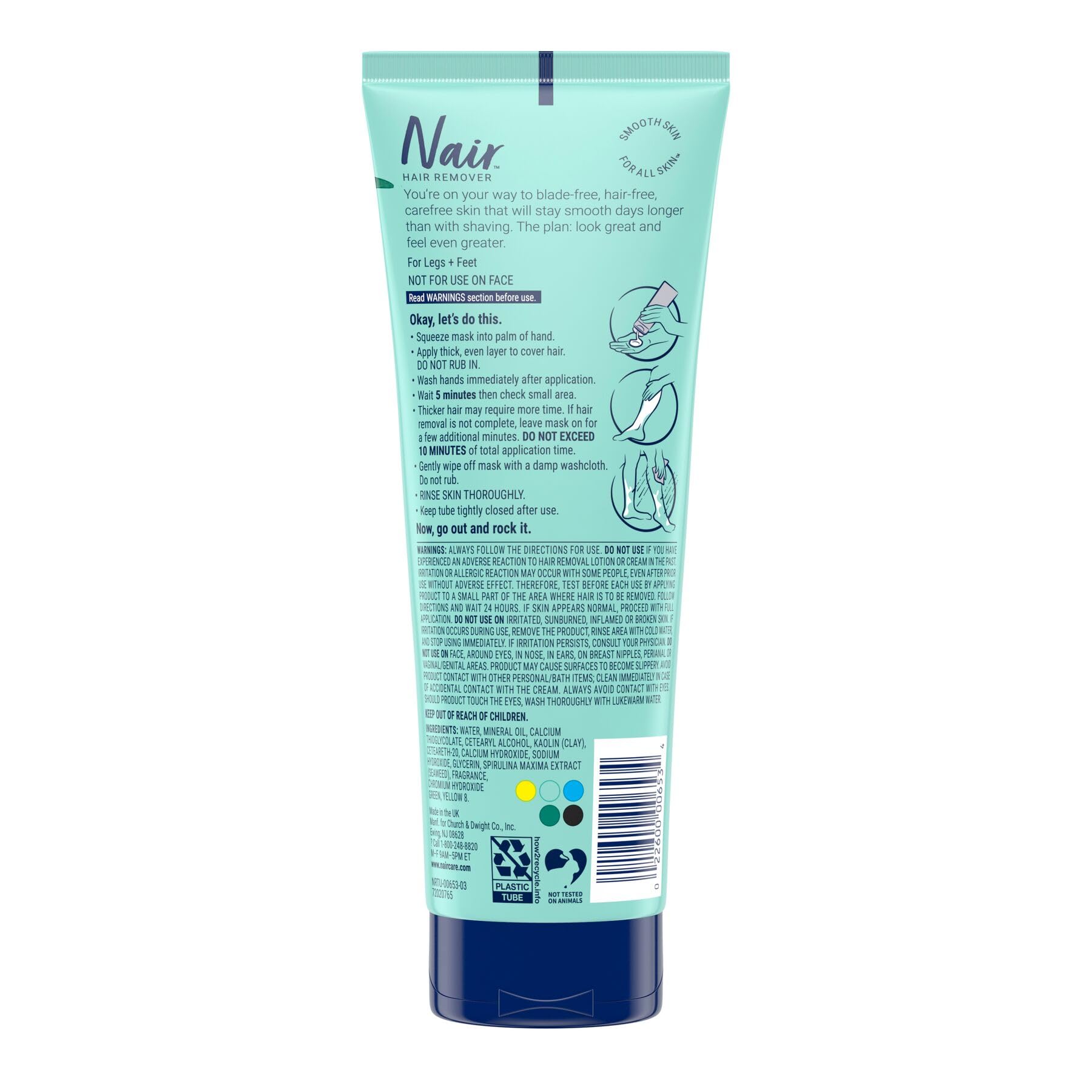 Nair Hair Remover Seaweed Leg Mask, Depilatory, 8 Oz Bottle