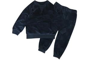 HonestBaby Baby 2-Piece Cozy Velour 100% Organic Cotton Sweatshirt and Jogger Sweatpants Set