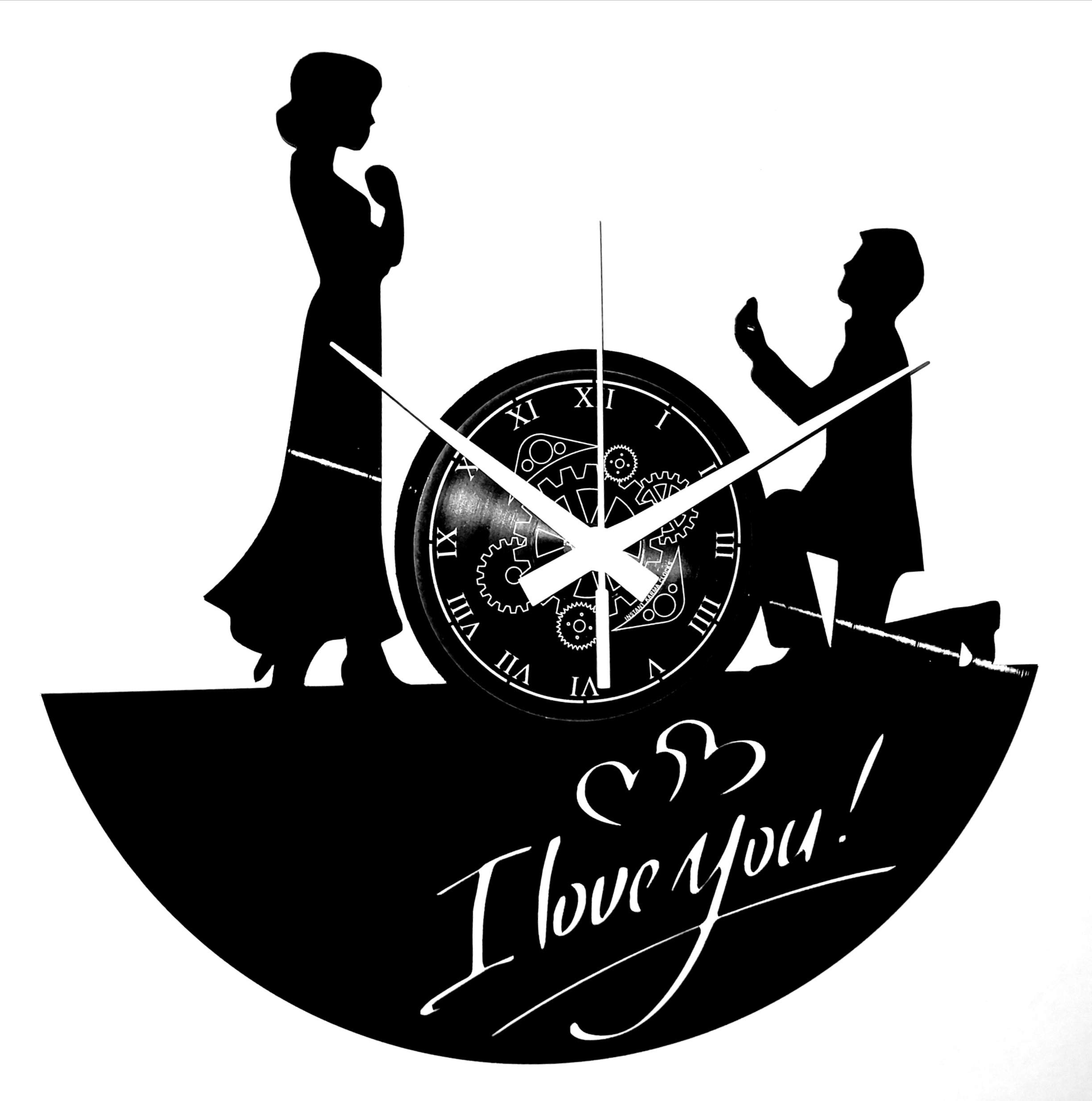 Instant Karma Clocks | I Love You Wall Clock – Silent No-Ticking – Perfect for Bedroom, Office, Studio, Kitchen, Living Room | Modern Design Unique Decoration